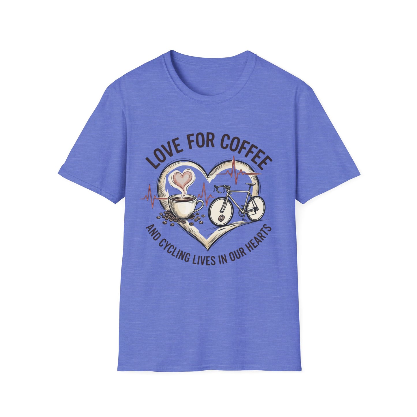 “LOVE FOR COFFEE AND CYCLING LIVES IN OUR HEARTS”  Ver 3 T-shirt