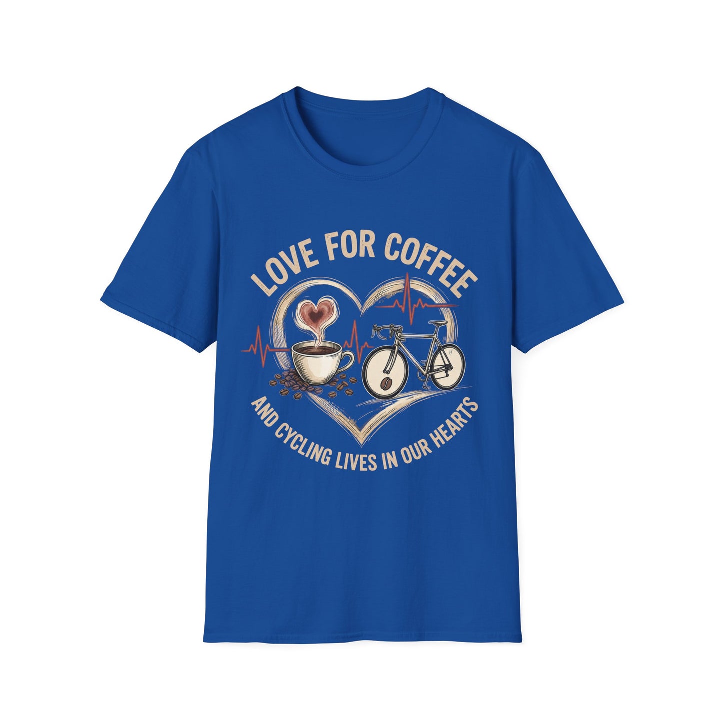 “LOVE FOR COFFEE AND CYCLING LIVES IN OUR HEARTS”  Ver 3 T-shirt