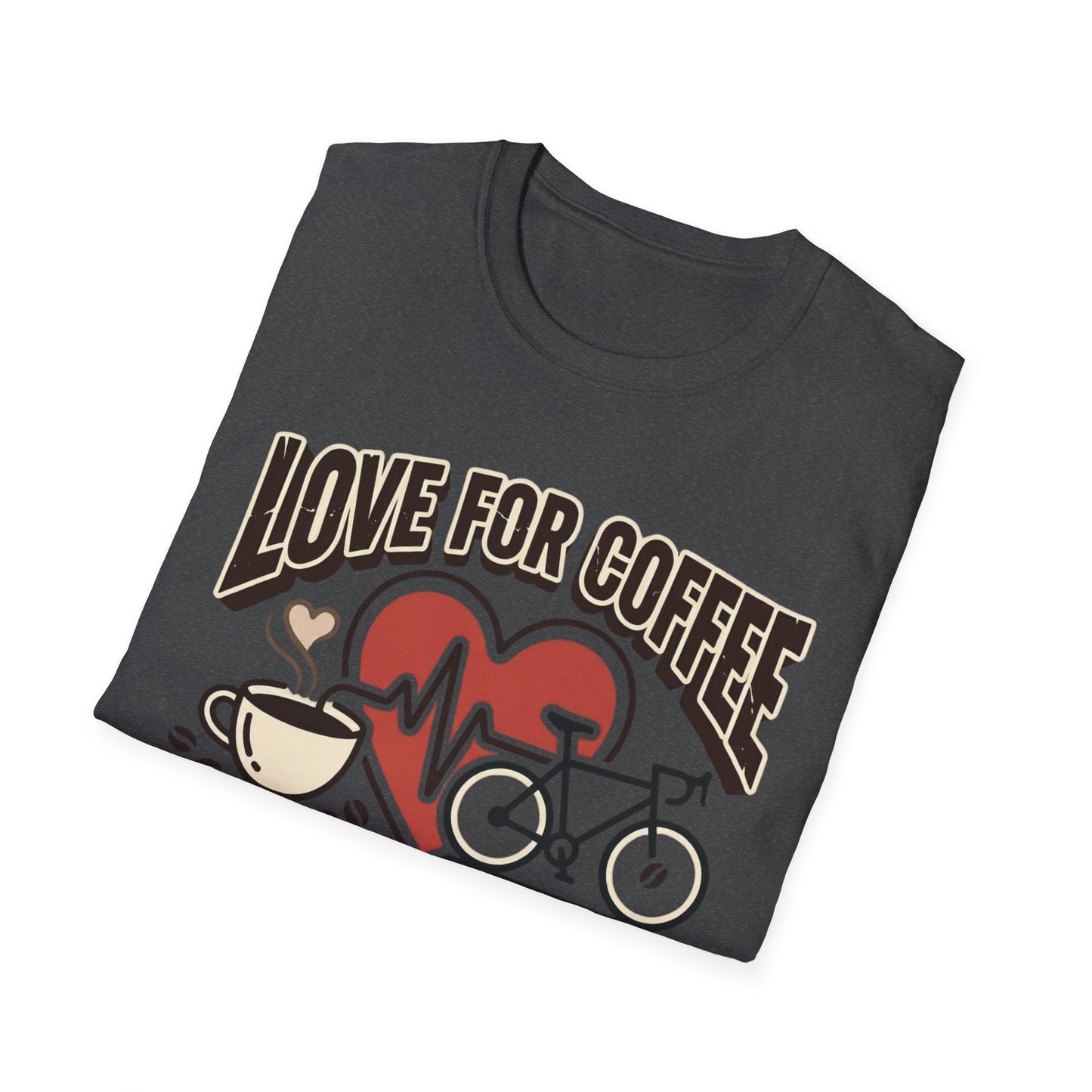 “LOVE FOR COFFEE AND CYCLING LIVES IN OUR HEARTS”  T-shirt
