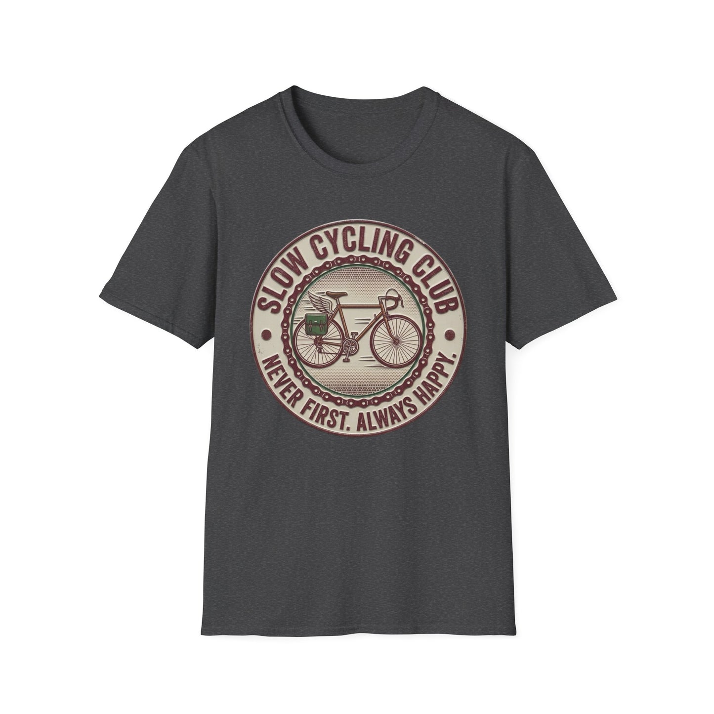 Slaw Cycling Club - Never First . Always Happy T-shirt