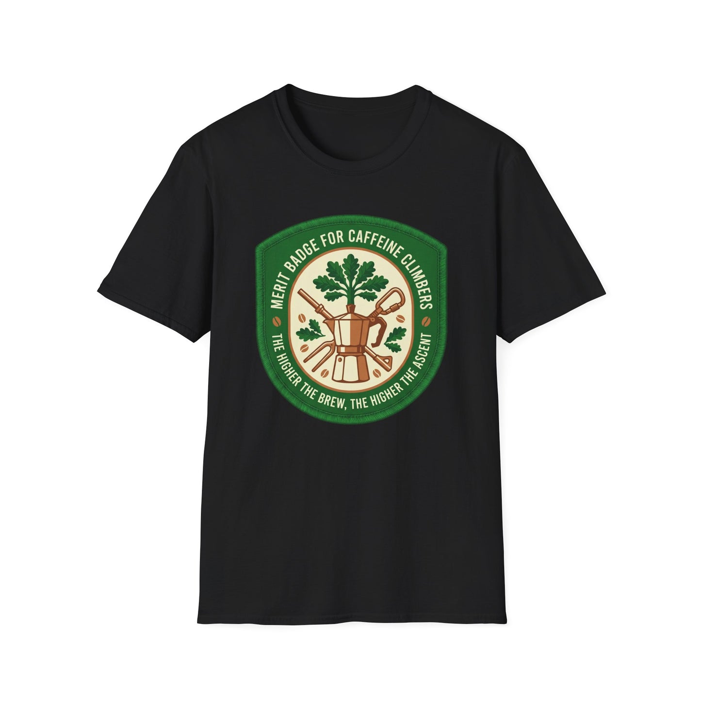 Merit Badge For Caffeine Climbers ..  T-shirt