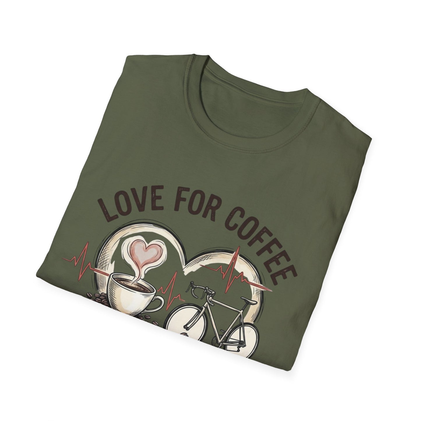 “LOVE FOR COFFEE AND CYCLING LIVES IN OUR HEARTS”  Ver 3 T-shirt
