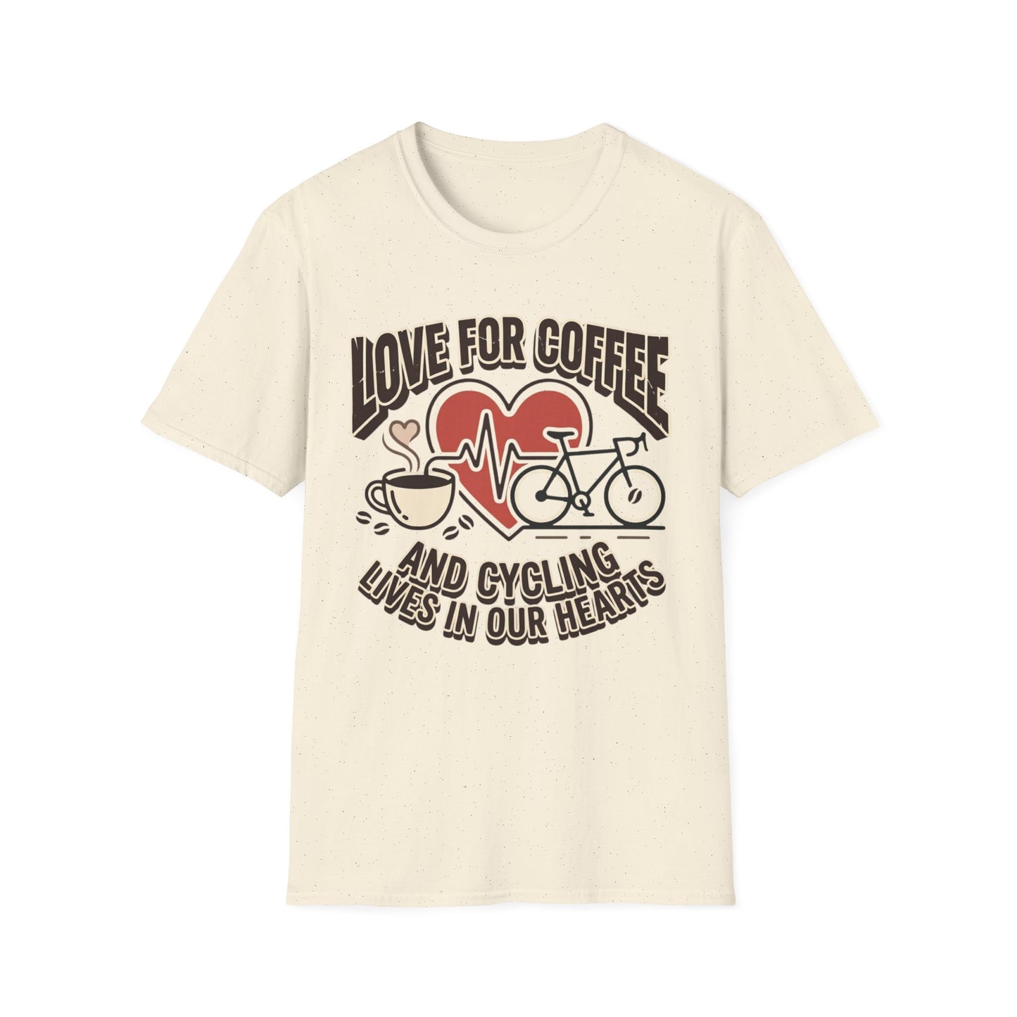 “LOVE FOR COFFEE AND CYCLING LIVES IN OUR HEARTS”  T-shirt