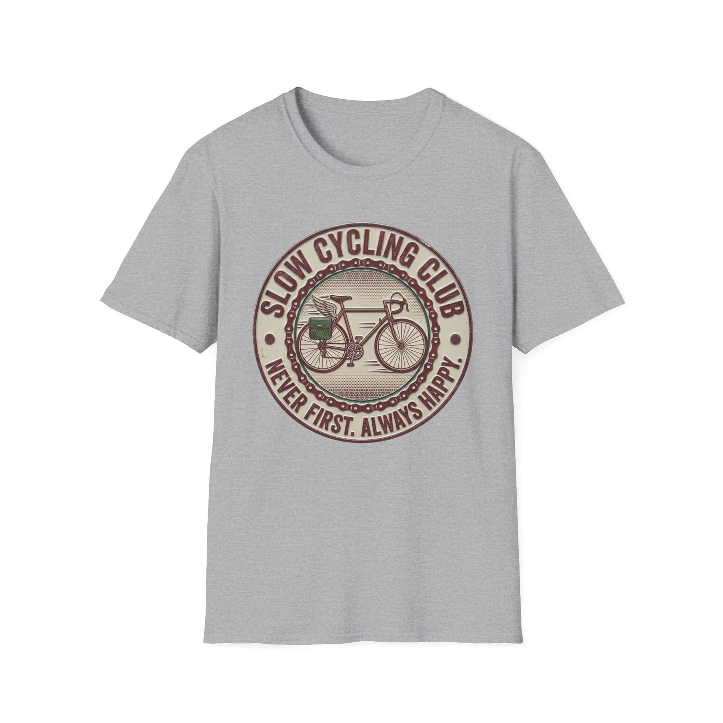 Slaw Cycling Club - Never First . Always Happy T-shirt