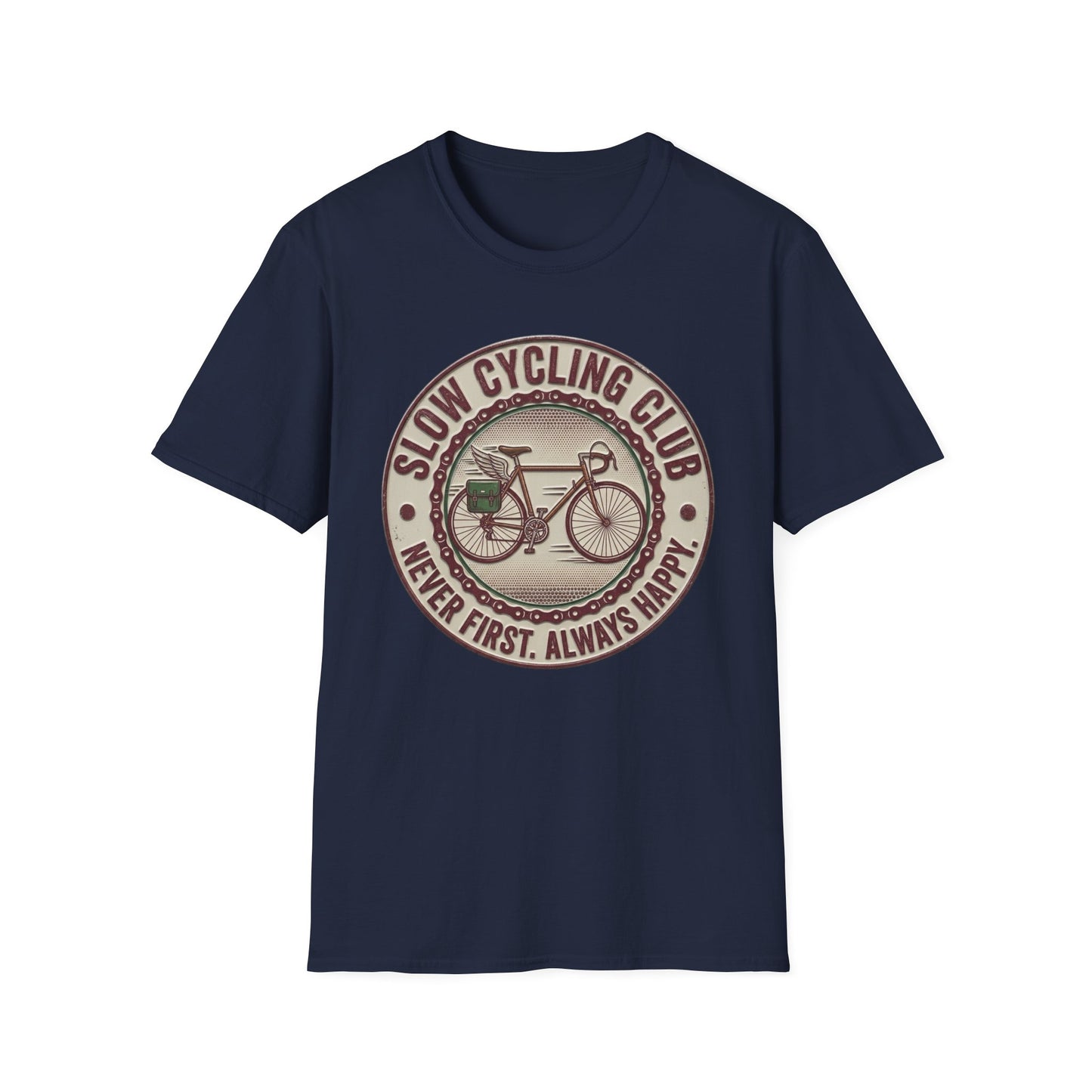 Slaw Cycling Club - Never First . Always Happy T-shirt