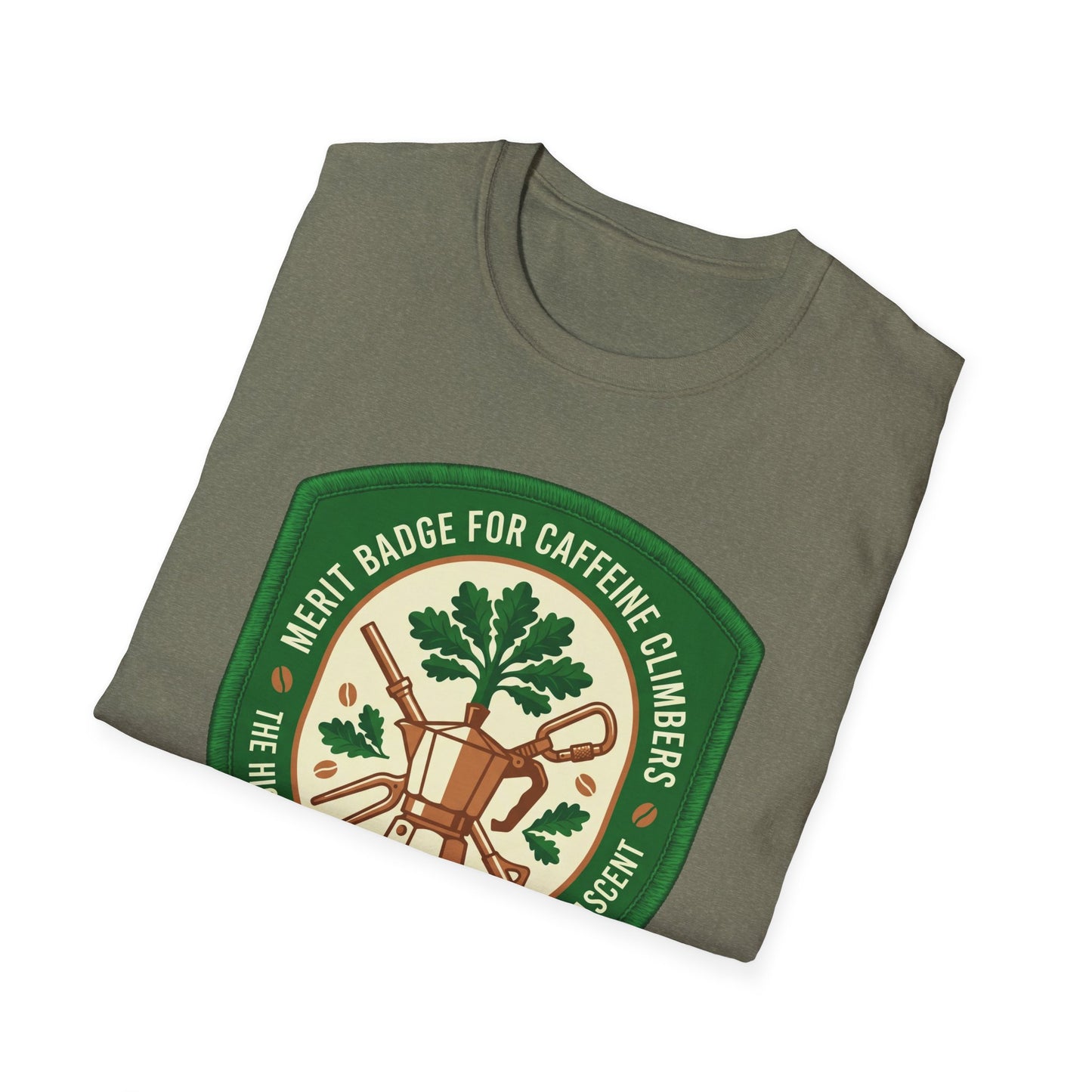 Merit Badge For Caffeine Climbers ..  T-shirt