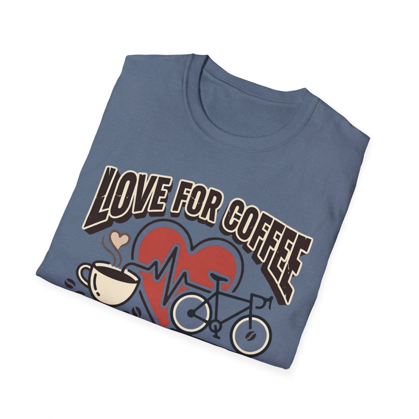 “LOVE FOR COFFEE AND CYCLING LIVES IN OUR HEARTS”  T-shirt
