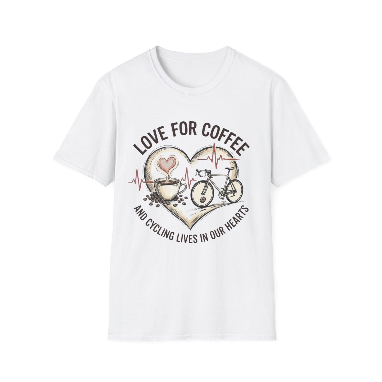 “LOVE FOR COFFEE AND CYCLING LIVES IN OUR HEARTS”  Ver 3 T-shirt