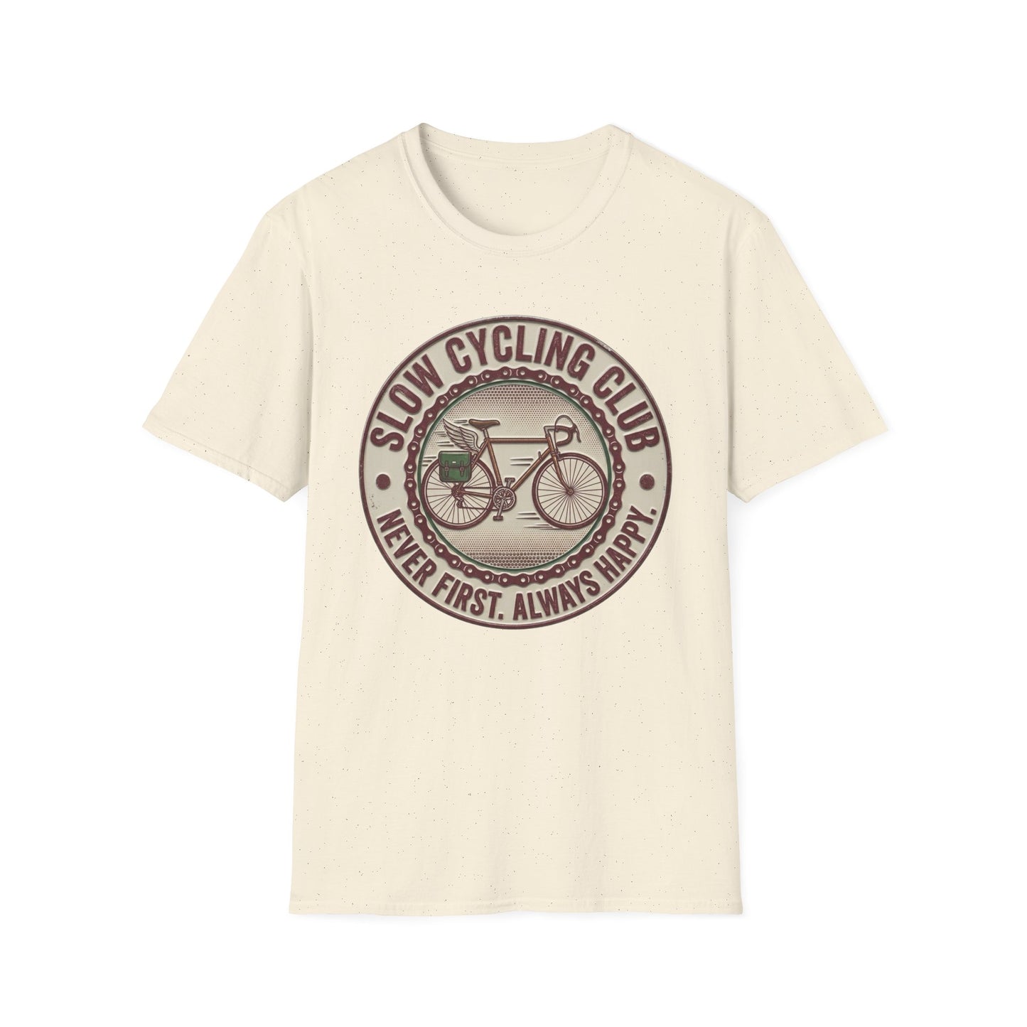 Slaw Cycling Club - Never First . Always Happy T-shirt