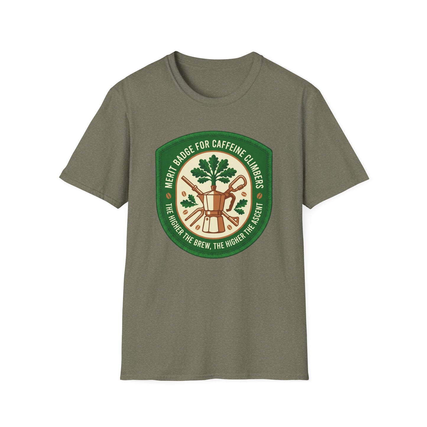 Merit Badge For Caffeine Climbers ..  T-shirt