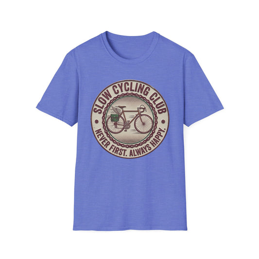 Slaw Cycling Club - Never First . Always Happy T-shirt