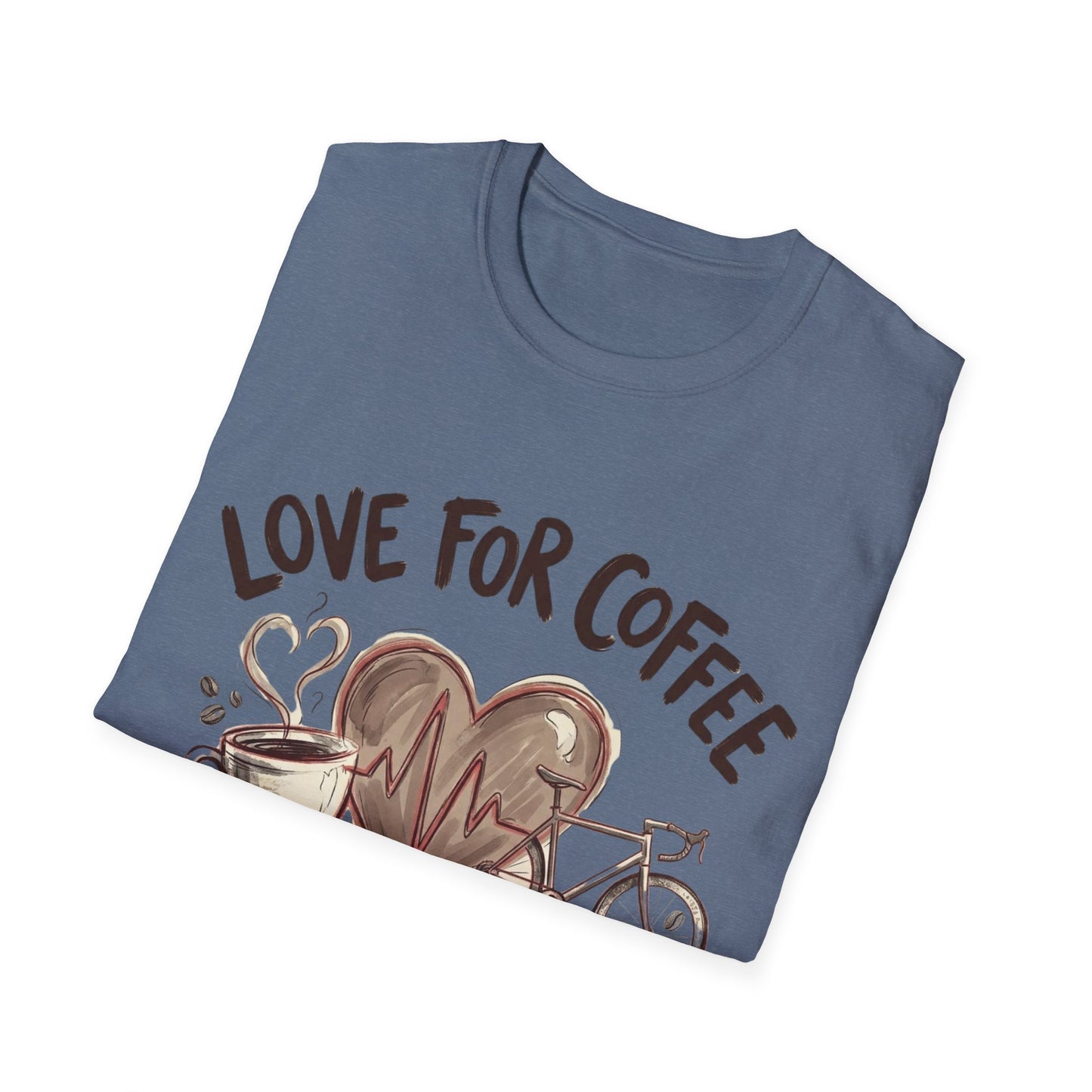 “LOVE FOR COFFEE AND CYCLING LIVES IN OUR HEARTS”  Ver 1 T-shirt