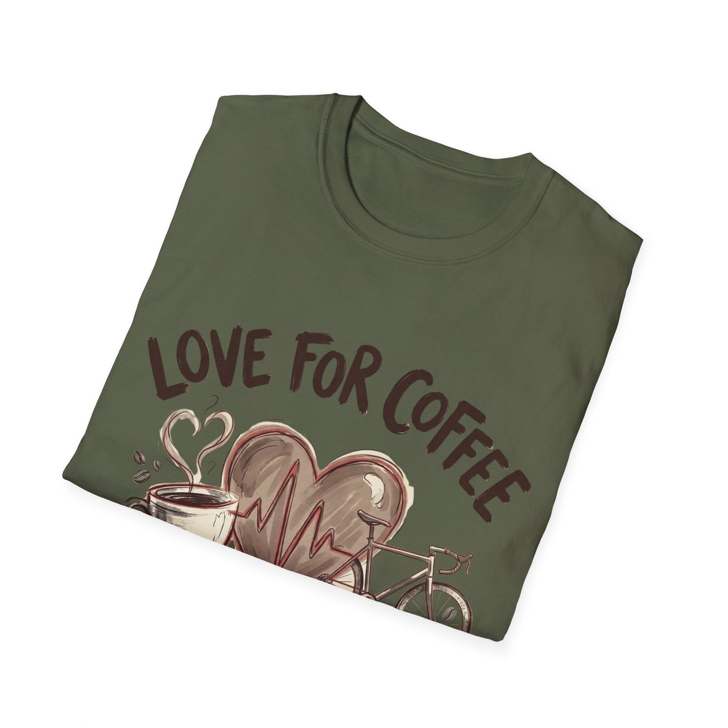 “LOVE FOR COFFEE AND CYCLING LIVES IN OUR HEARTS”  Ver 1 T-shirt