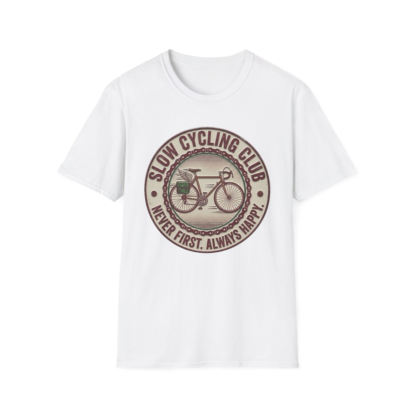 Slaw Cycling Club - Never First . Always Happy T-shirt